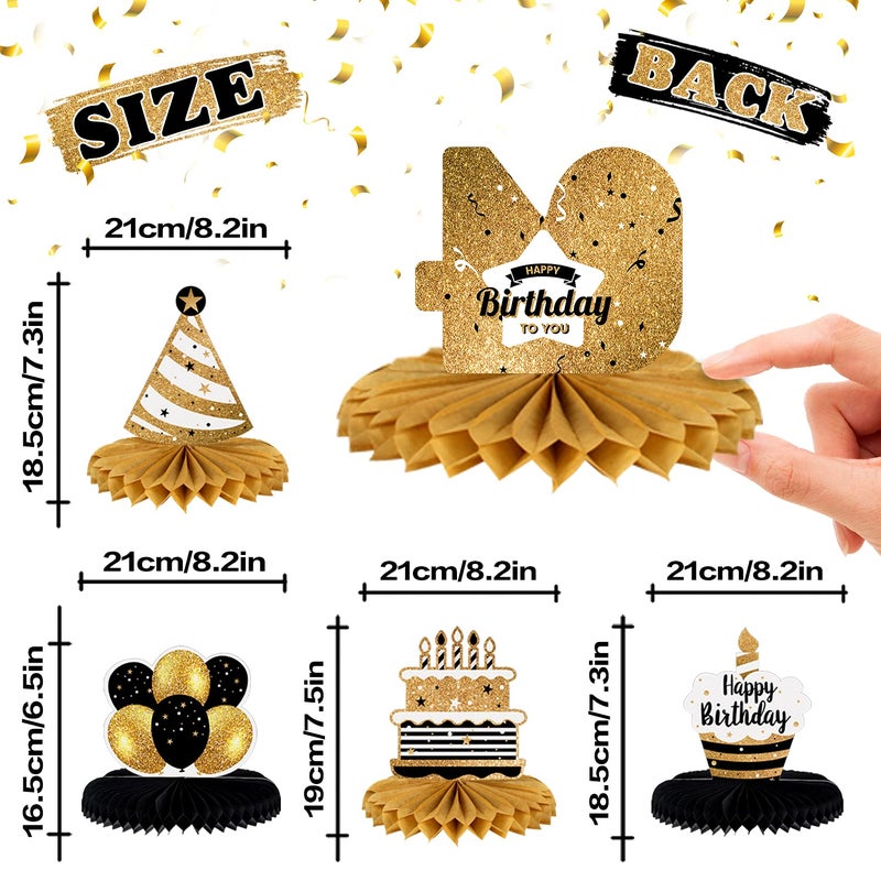 LINGTEER Happy 64th Birthday Table Honeycomb Centerpieces Cheers to 64th Birthday 64 Years Old Party Table Decorations Gift Sign. - Image 3